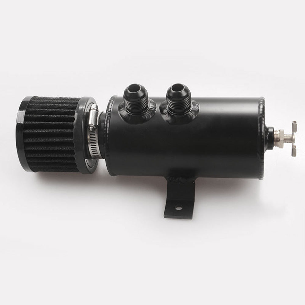 Aluminium Baffled Engine Oil Catch Can 0. 75L 2 Port AN10  3M Hose Fitting Kit.