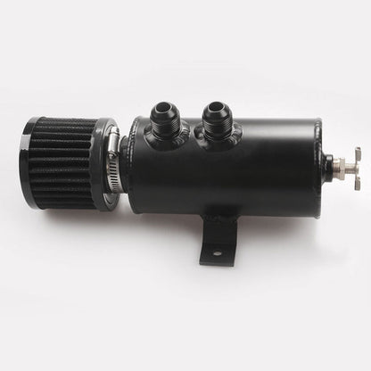 Aluminium Baffled Engine Oil Catch Can 0. 75L 2 Port AN10  3M Hose Fitting Kit.