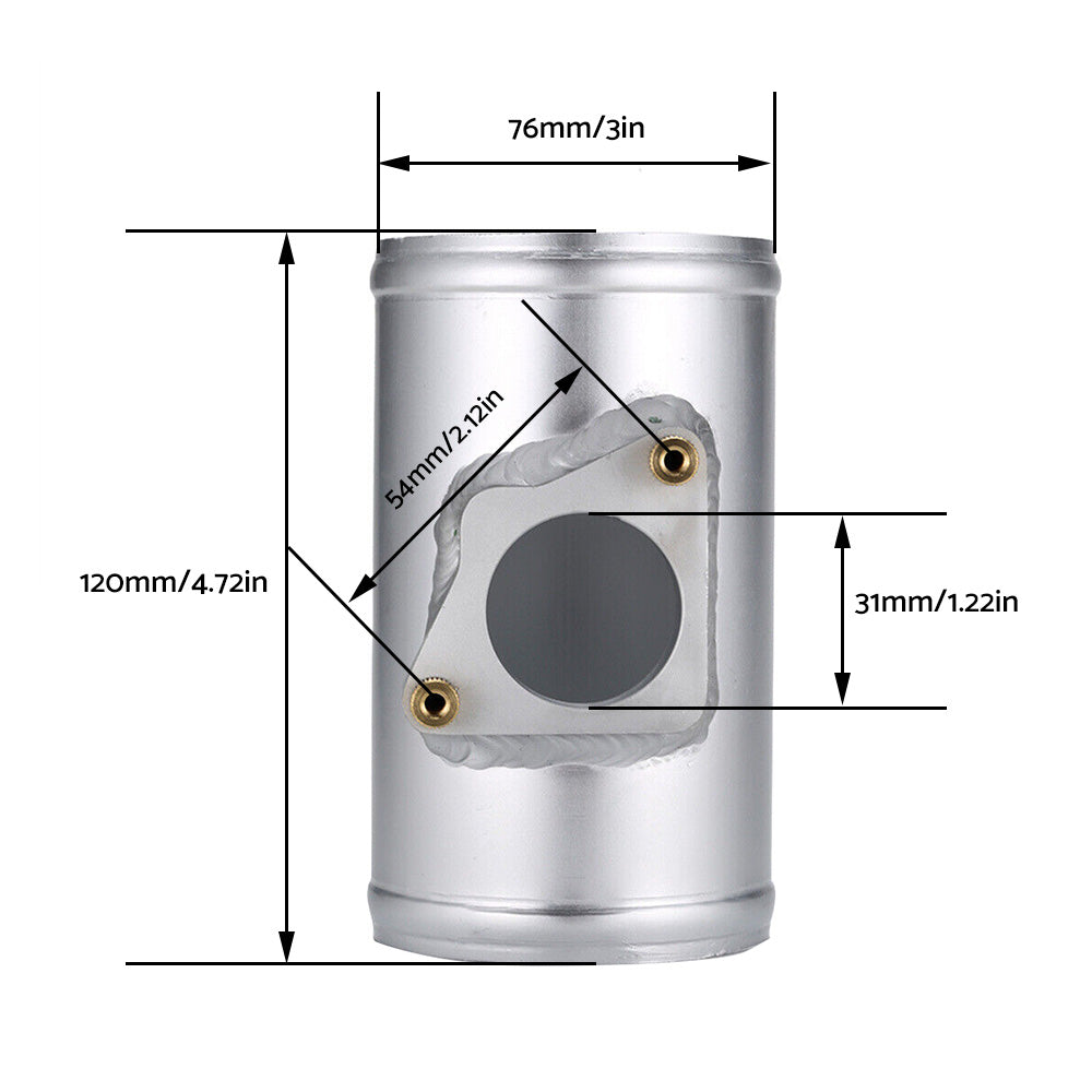 76mm MAF Mass Air Flow Sensor Mount Adapter Tube Suitable For Toyota Mazda.
