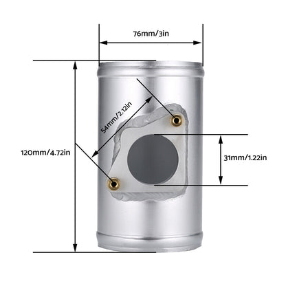 76mm MAF Mass Air Flow Sensor Mount Adapter Tube Suitable For Toyota Mazda.