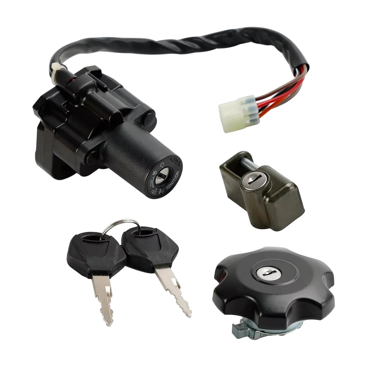 Ignition & Fuel Cap Seat Lock Set Suitable for Suzuki DR 650