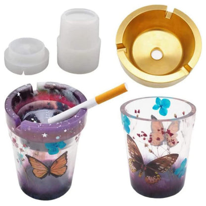 ?Silicone DIY Ashtray Epoxy Resin Mold Handmade Resin Casting DIY Home Decor.