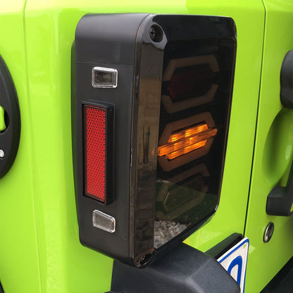 Smoked LED Tail Lights Rear Lamp Suitable For Jeep Wrangler JK 2007-2017