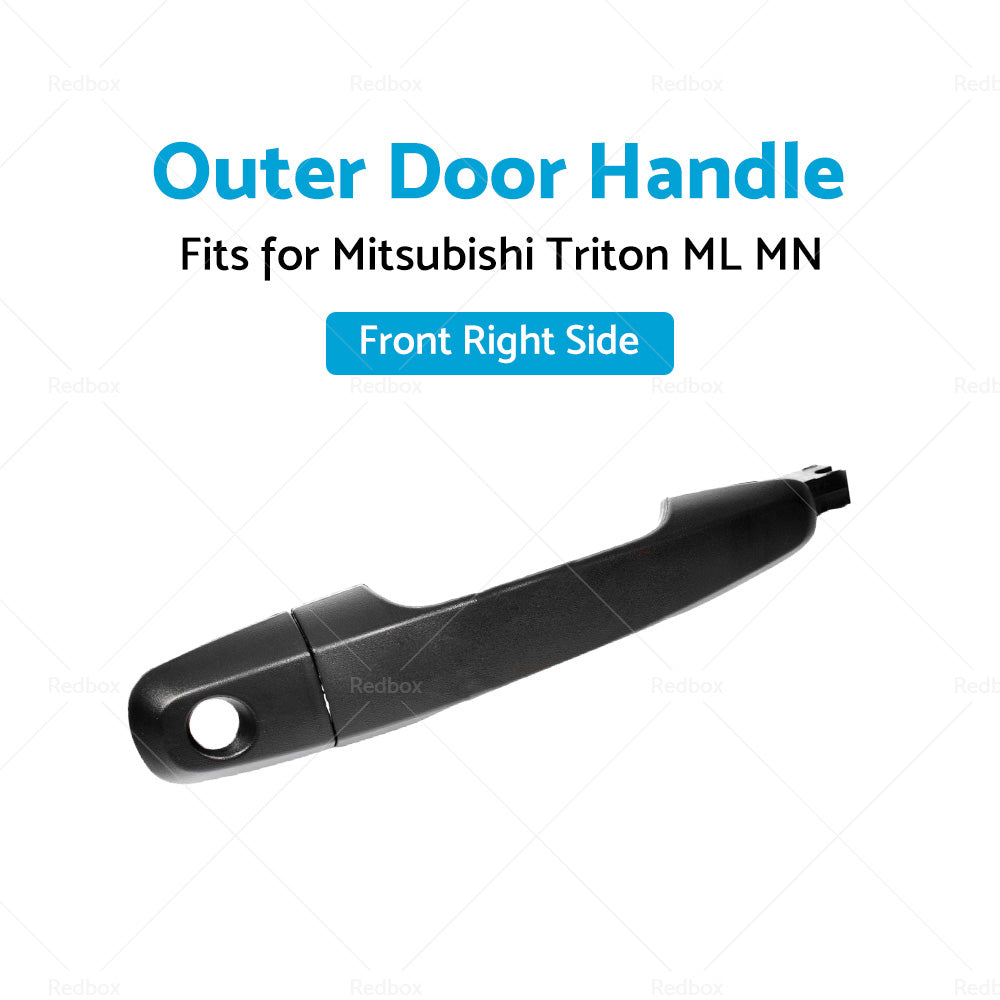Black Front Right Outer Door Handle Suitable For Mitsubishi Triton ML MN 06-15.
