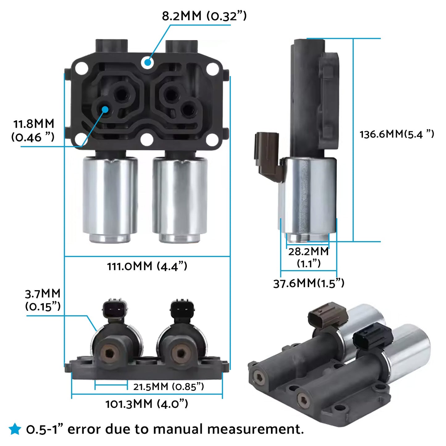 28260-PRP-014 Transmission Dual Linear Solenoid Suitable for Honda Accord Acura.