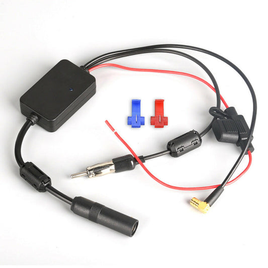 Car AM FM DAB+ Radio Antenna Adapter With Amplifier Booster 12V–24V Universal Fit.