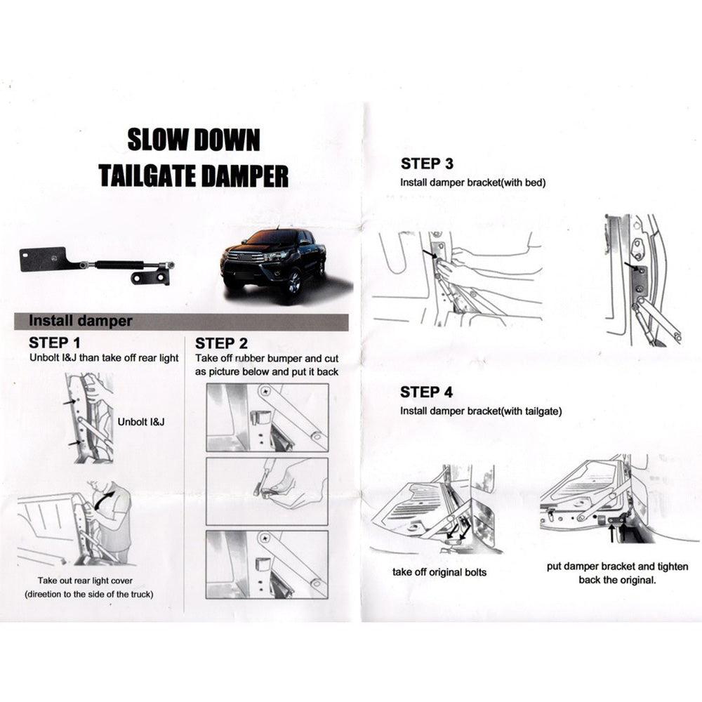 Tailgate Assist Shock Struts Lift Support Damper Suitable for Toyota Hilux