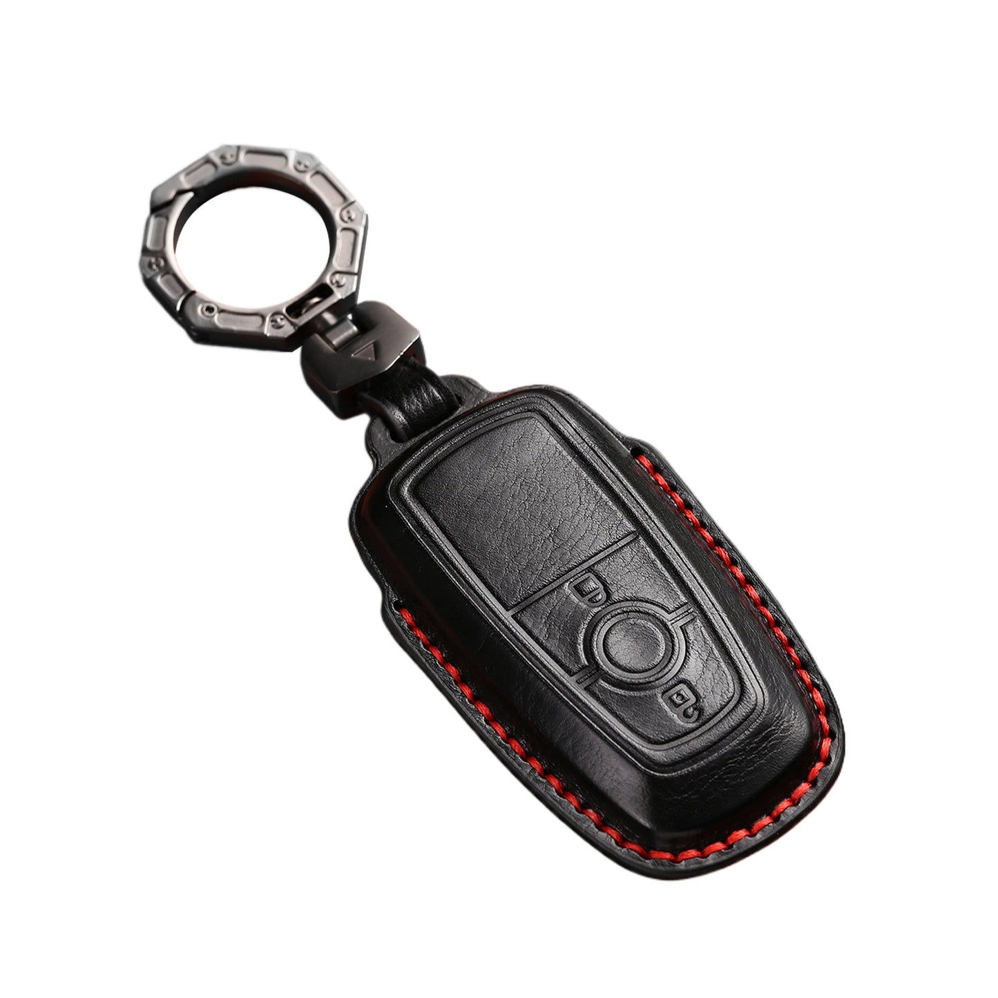 Leather Car Remote Key Fob Cover Suitable For Ford Next Gen Ranger 2022-2023 Black