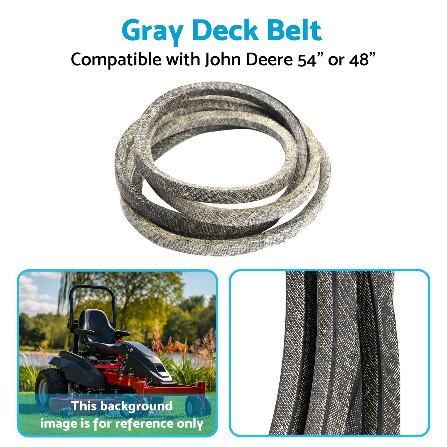 Gray Deck Belt Suitable for John Deere Z425 Z435 Z445 48inchor54inch M158131 M154296.