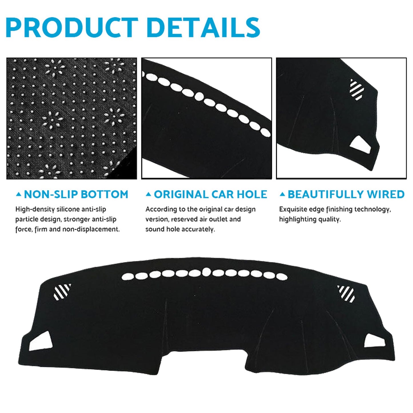 Black Non-Slip Dash Mat Suitable For Haval H2 Premium / City LUX 2015-2020 2WD