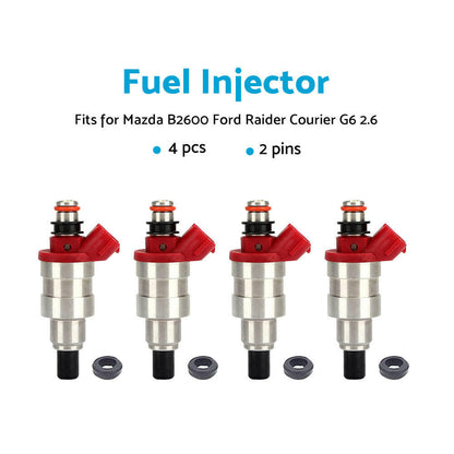 4x Fuel Injectors G609-13-250 Suitable For Mazda B2600 UF Ford Raider Courier G6 2.6L.