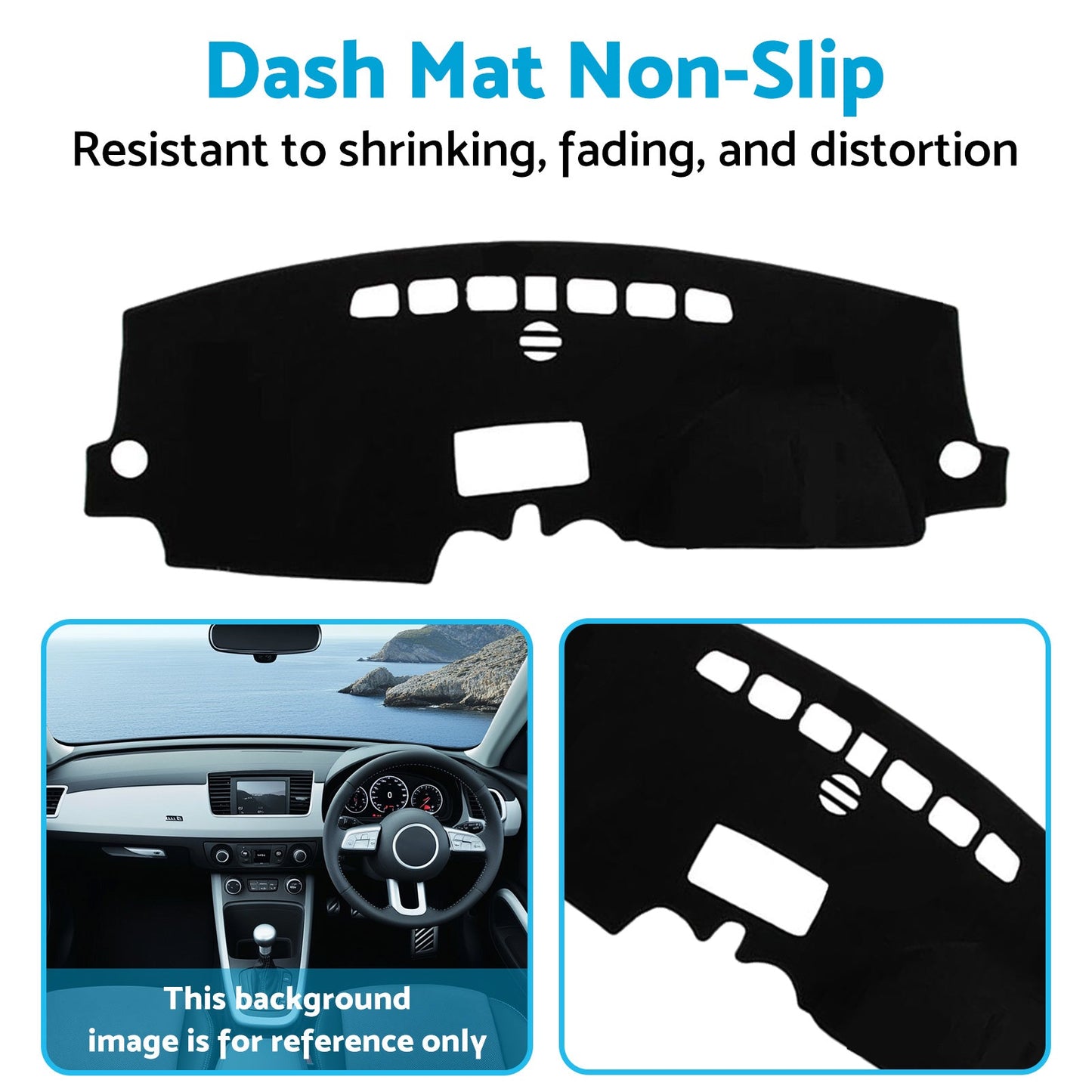 Non-Slip Dash Mat Dashboard Cover Suitable For Audi A1 2012-2018 Polyester Black