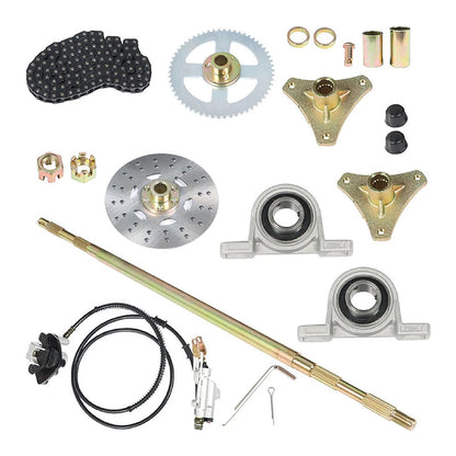 Rear Live Axle Kit With Chain, Hub Sprocket and Hub Brake Assembly Suitable For Drift Trike / Go-Kart
