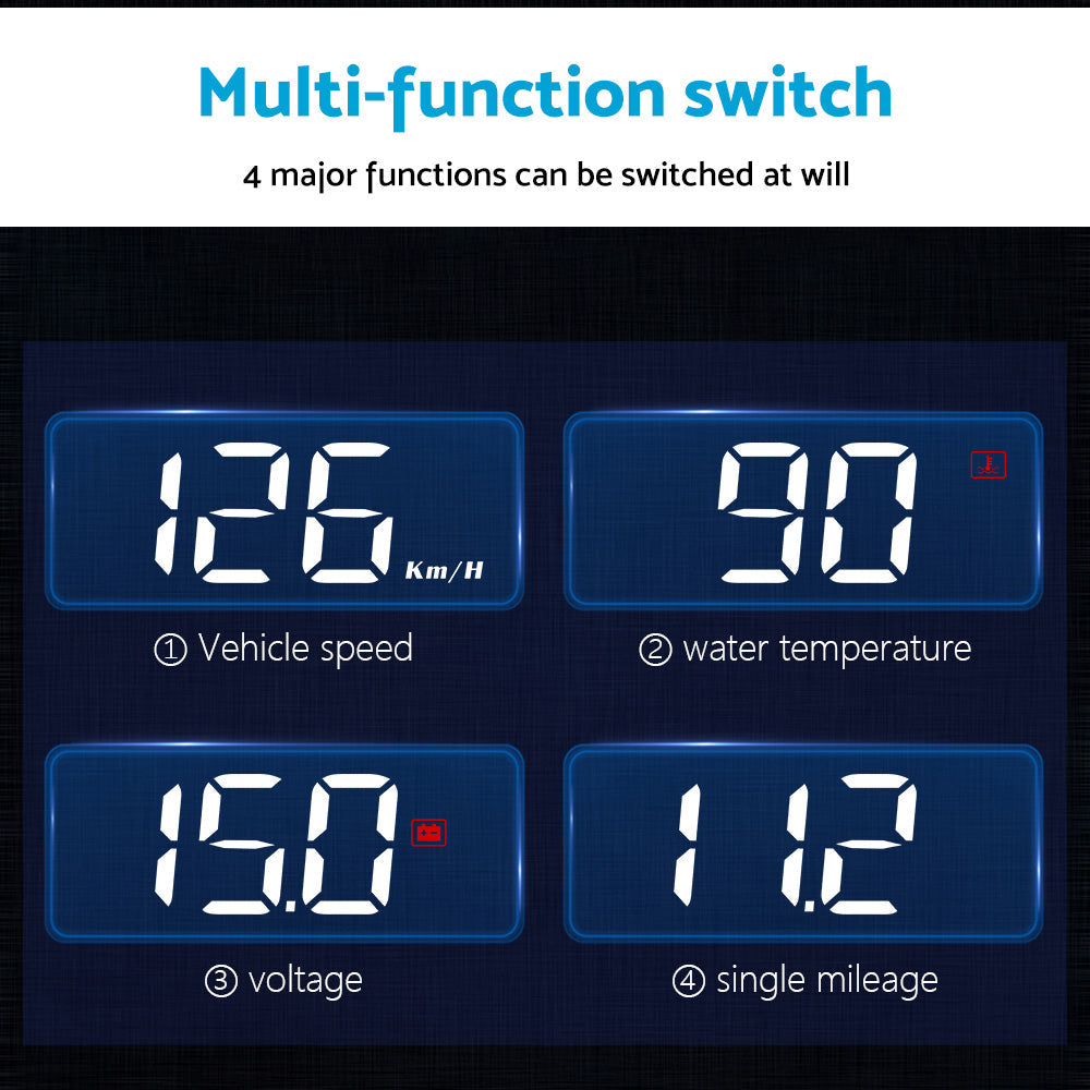Universal Car Head-Up Display GPS Digital Speedometer with Speed Warning OBD2