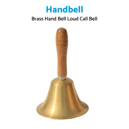 Brass Hand Bell Loud Call Bell Handbell Desk Ringbell for Wedding Festival.