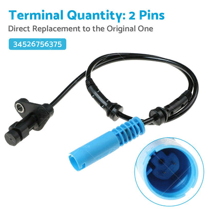 2x Front ABS Wheel Speed Sensor Suitable for BMW E39 34526756375