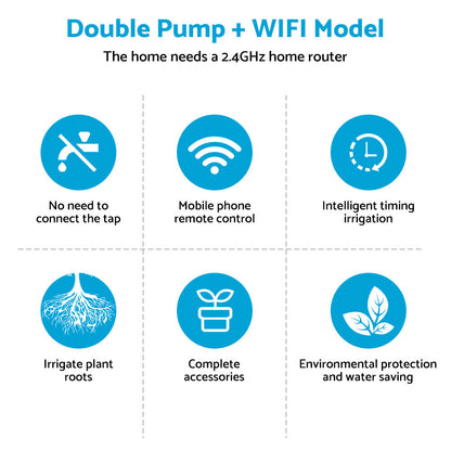 WiFi Control Watering System Double Pump Automatic Water Drip Mobile APP Control.
