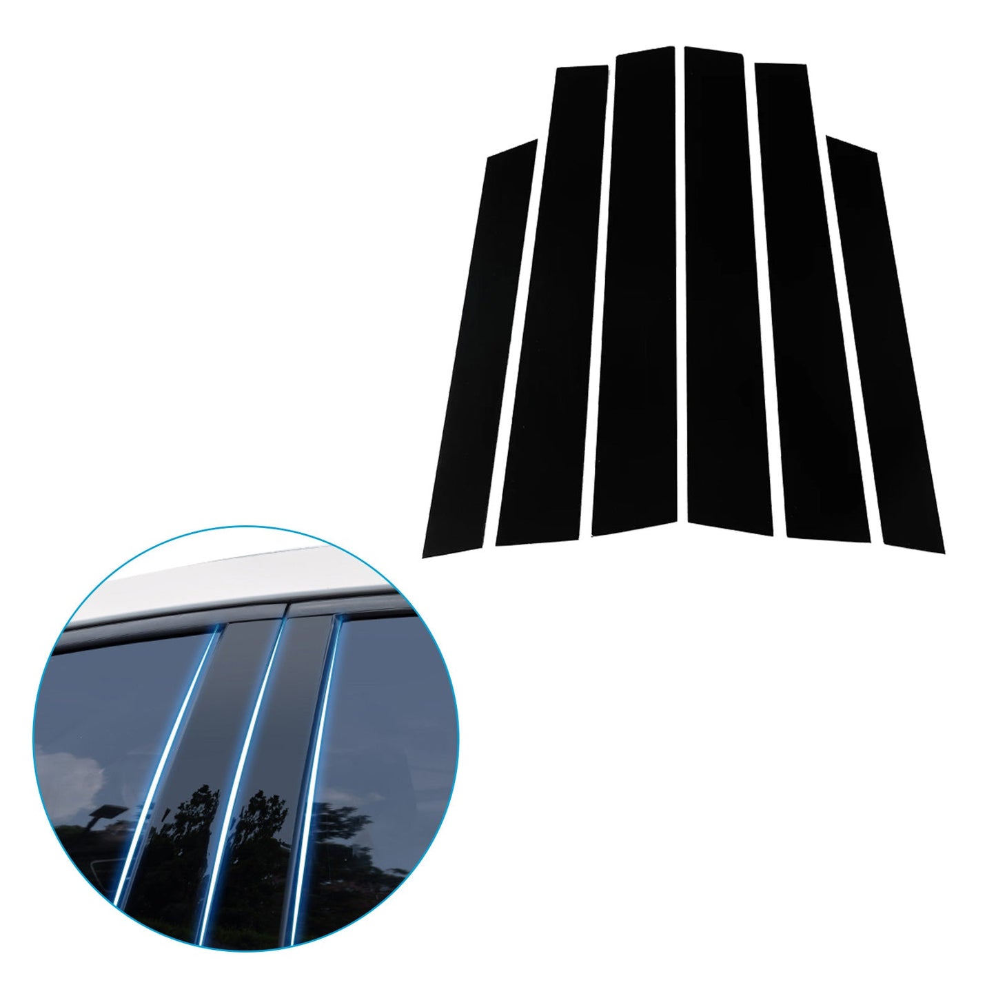 6x Black Window Trim Covers Suitable For Honda CR-V 2.4L 2007-2011