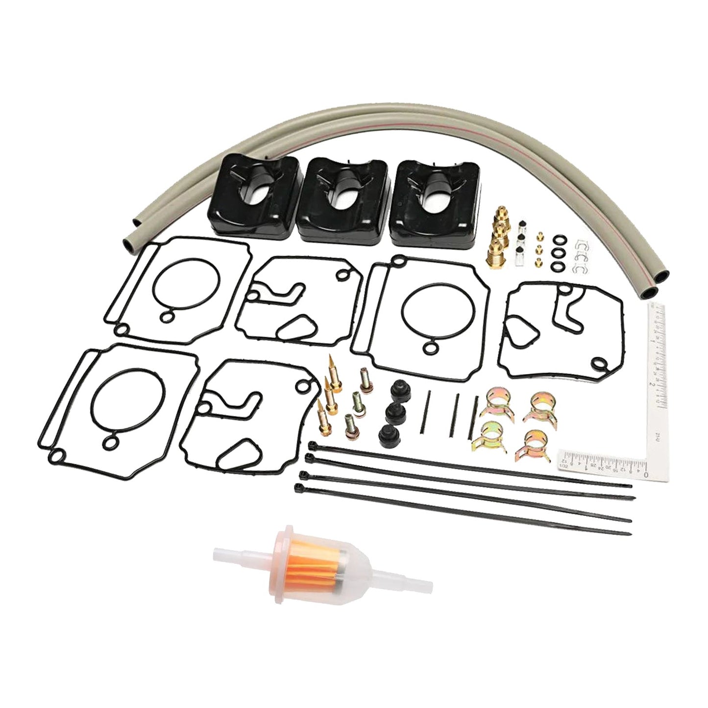 3x Carburetor Rebuild Kit Suitable For Yamaha 2-Stroke 40HP / 50HP Outboard Motor