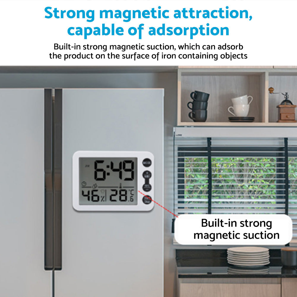 Small Mini Digital Clock with Temperature Display Suitable For Travel, LCD LED, Alarm, Battery Operated ¨C Black & White.
