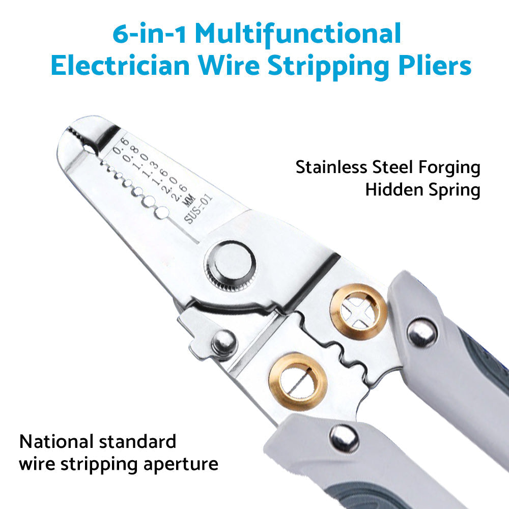 Wire Stripper Pliers Multifunctional Electric Cable Stripper Crimper Cutter Tool.