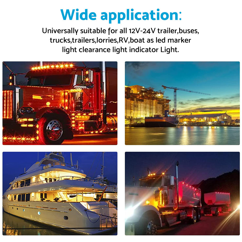 10x LED Clearance Side Marker Lights Suitable for Truck Trailer Lorry