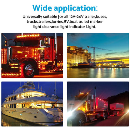 10x LED Clearance Side Marker Lights Suitable for Truck Trailer Lorry