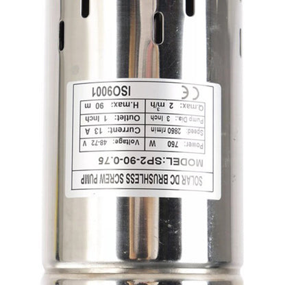 3in 48V 750W Deep Well Solar Submersible Bore Hole Water Pump With 15M Line.