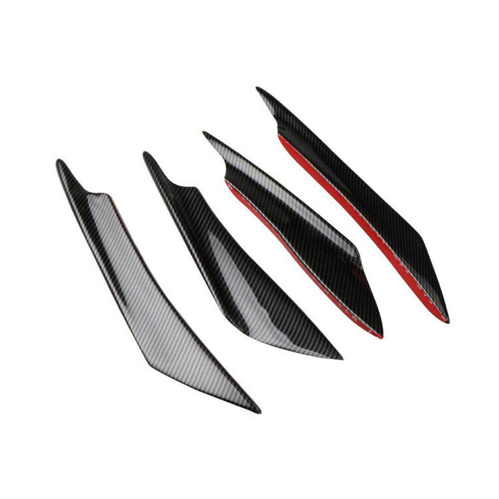 4x Carbon Fiber Bumper Fin Canard Splitter Diffuser Valence Spoiler Lip.