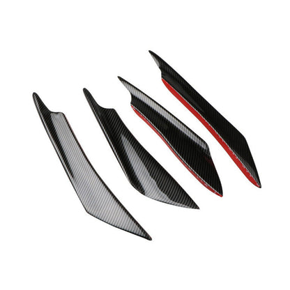 4x Carbon Fiber Bumper Fin Canard Splitter Diffuser Valence Spoiler Lip.
