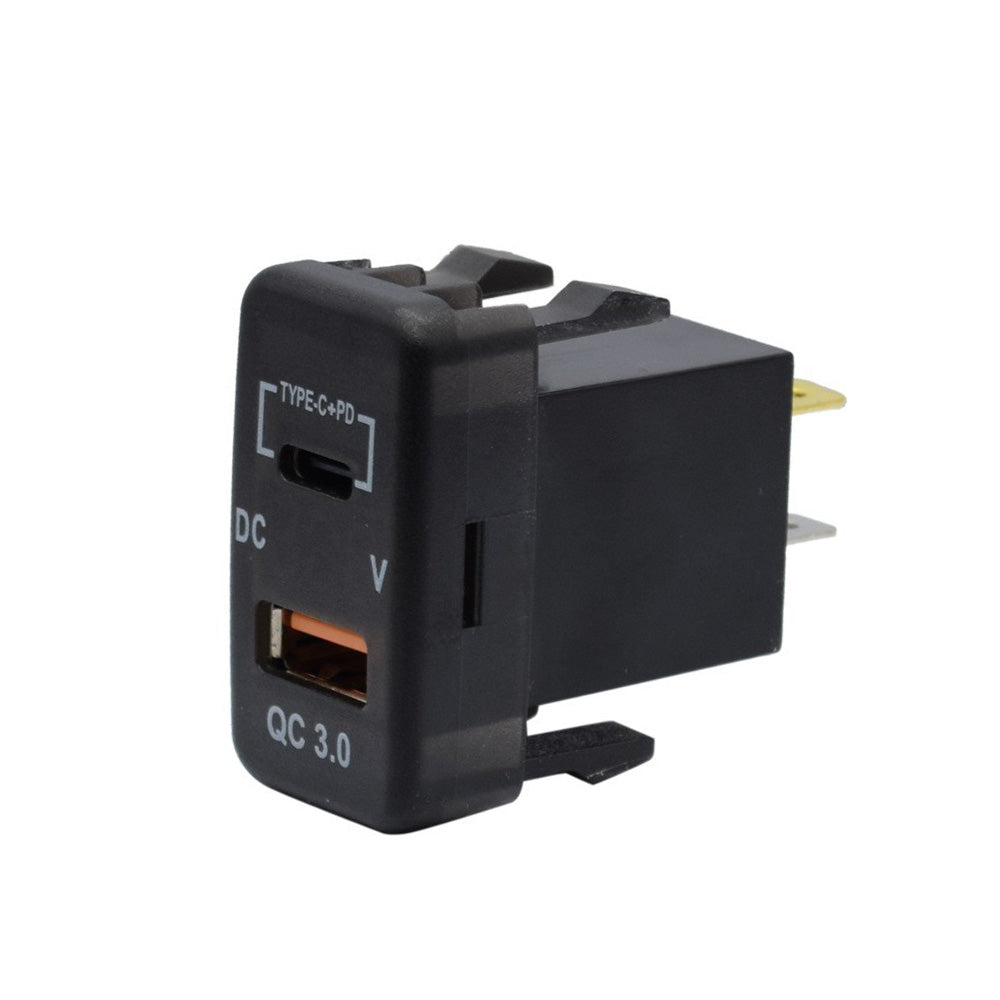 Type-C  USB Car Charger Adapter Voltmeter Suitable For Land Cruiser Prado 120.