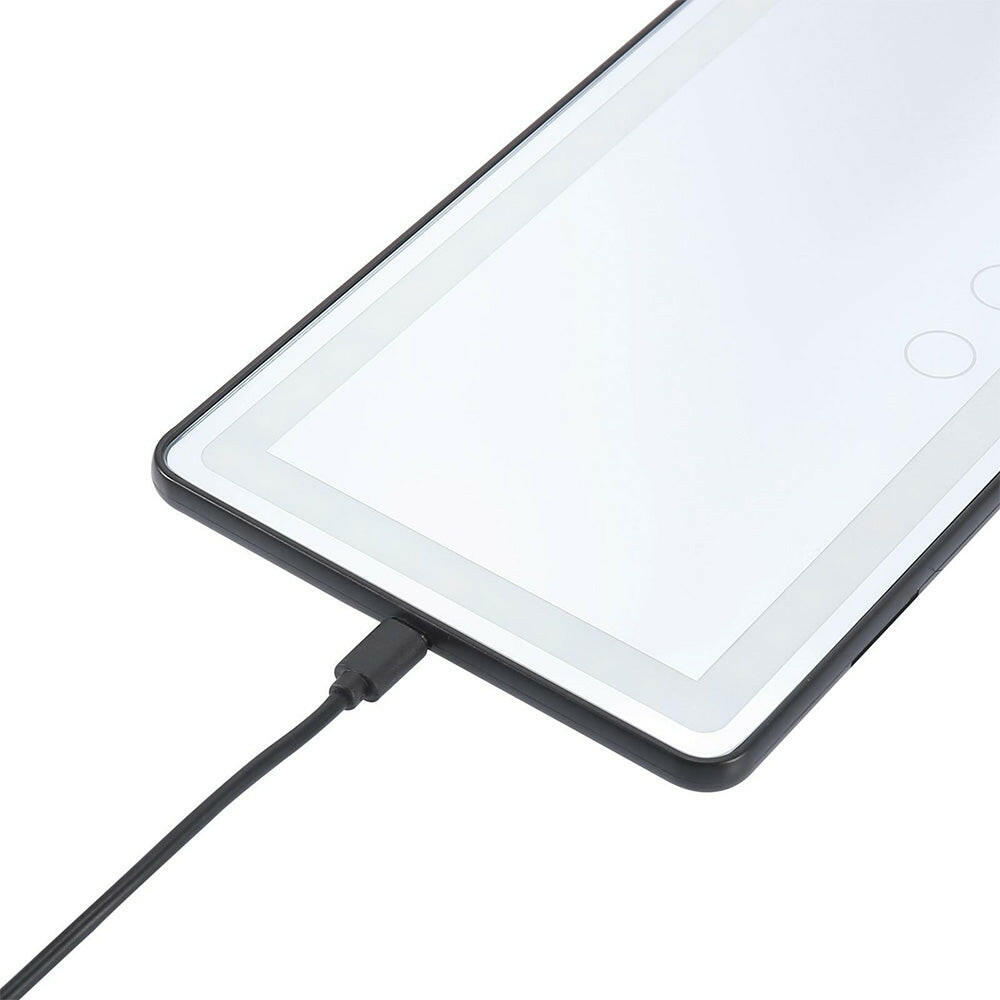 Sun Visor Makeup Cosmetic Mirror Set with 3-Type 60 LED Light 26x13cm Black Suitable For Universal Cars.