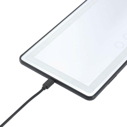 Sun Visor Makeup Cosmetic Mirror Set with 3-Type 60 LED Light 26x13cm Black Suitable For Universal Cars.