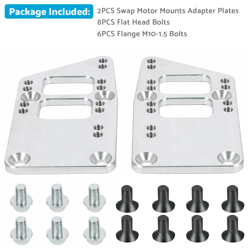 GM LS Engine Conversion Swap Bracket Motor Mount Adapter Plates for Chevy SBC.