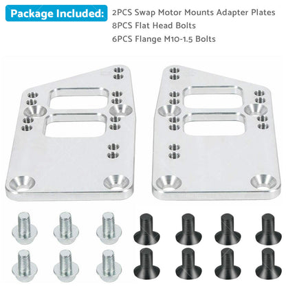 GM LS Engine Conversion Swap Bracket Motor Mount Adapter Plates for Chevy SBC.