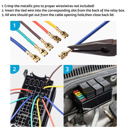 6-Way 12V Auto Waterproof Fuse & Relay Holder Box Suitable for ATC Fuses