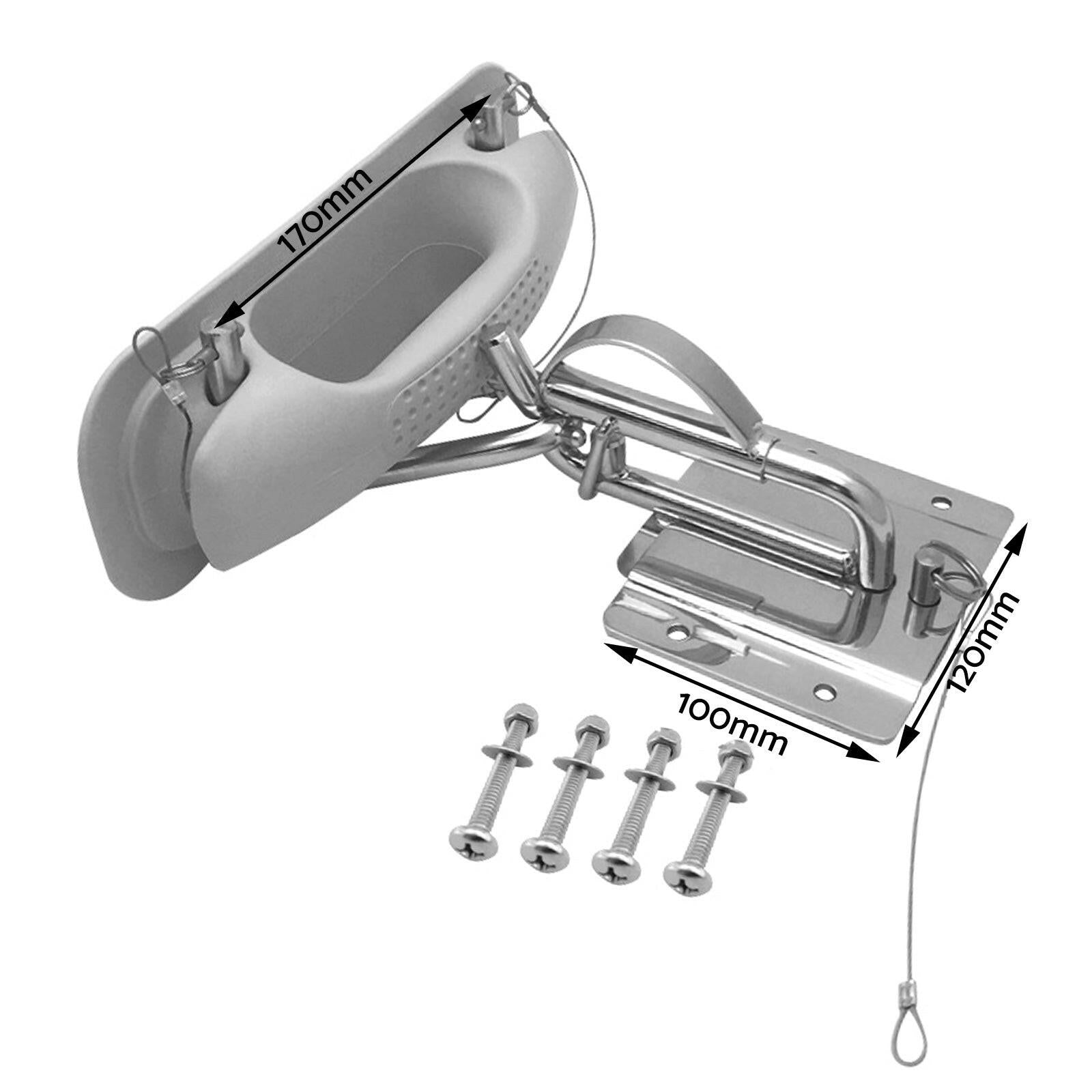 Boat Insta-Lock Snap Quick Davits Set Stainless Steel With Handle Pad.