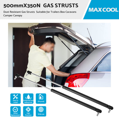 Gas Strut 500mm-350N x2  8mm Shaft  Caravans, Trailers, Canopy, Toolboxes struts.