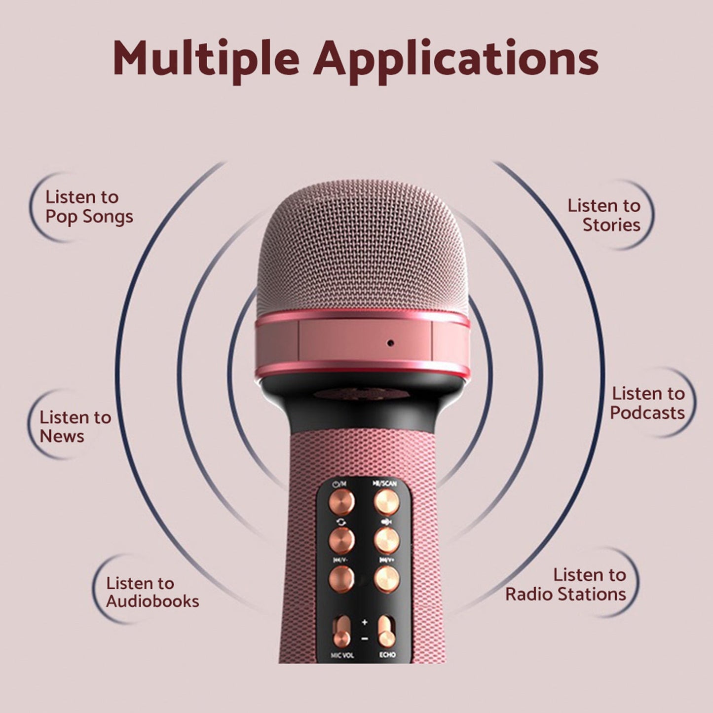 Wireless Bluetooth Portable Karaoke Microphone Speaker Suitable for Home Party S