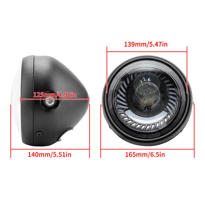 6.5-inch Motorcycle LED Headlight DRL Hi/Lo Suitable for Cafe Racer