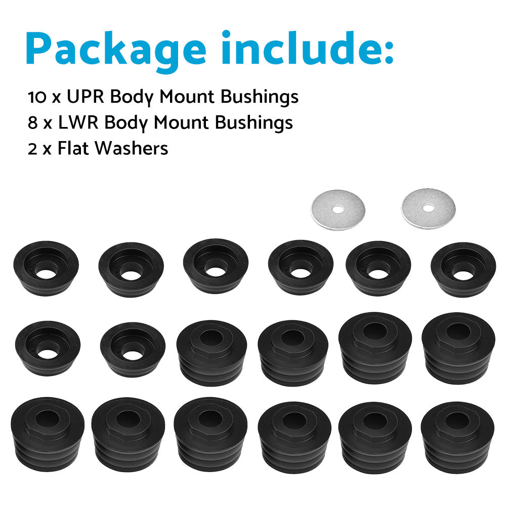 20PCS Polyurethane Body Mounts KF04050BK Suitable for Ford F250 F350 2 or 4WD 99-18.