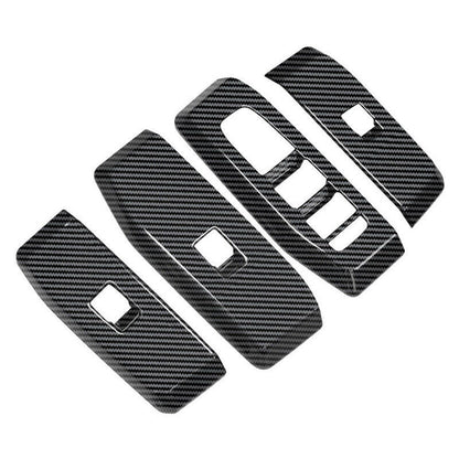 4Pcs Window Lift Panel Trim ABS Carbon Fiber Suitable For Prado LC250 2024-2025.
