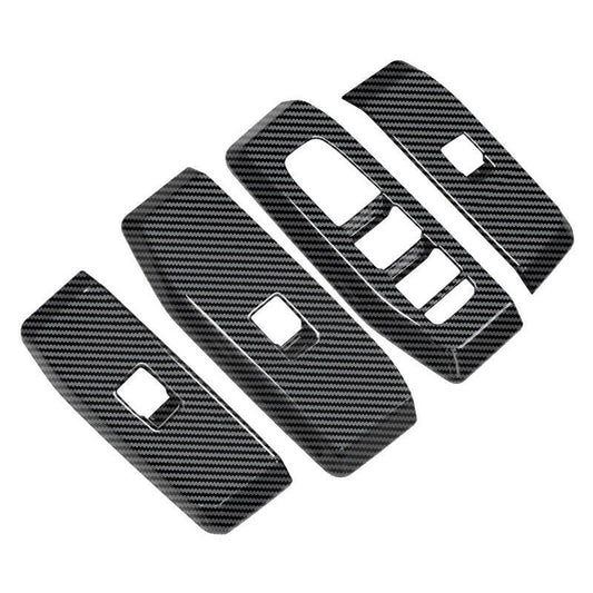 4Pcs Window Lift Panel Trim ABS Carbon Fiber Suitable For Prado LC250 2024-2025.