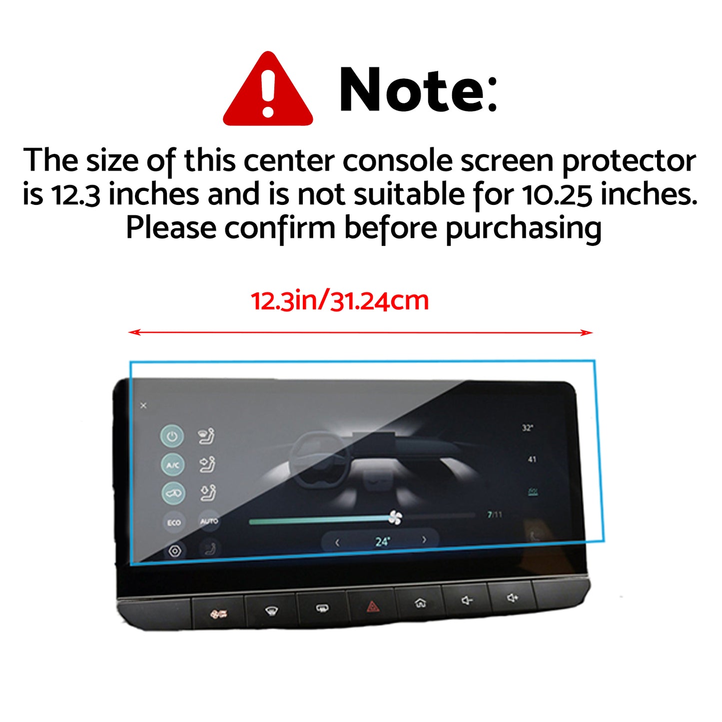 Dash Center Console Tempered Glass Screen Protector Suitable For MG MG4 2023-2025