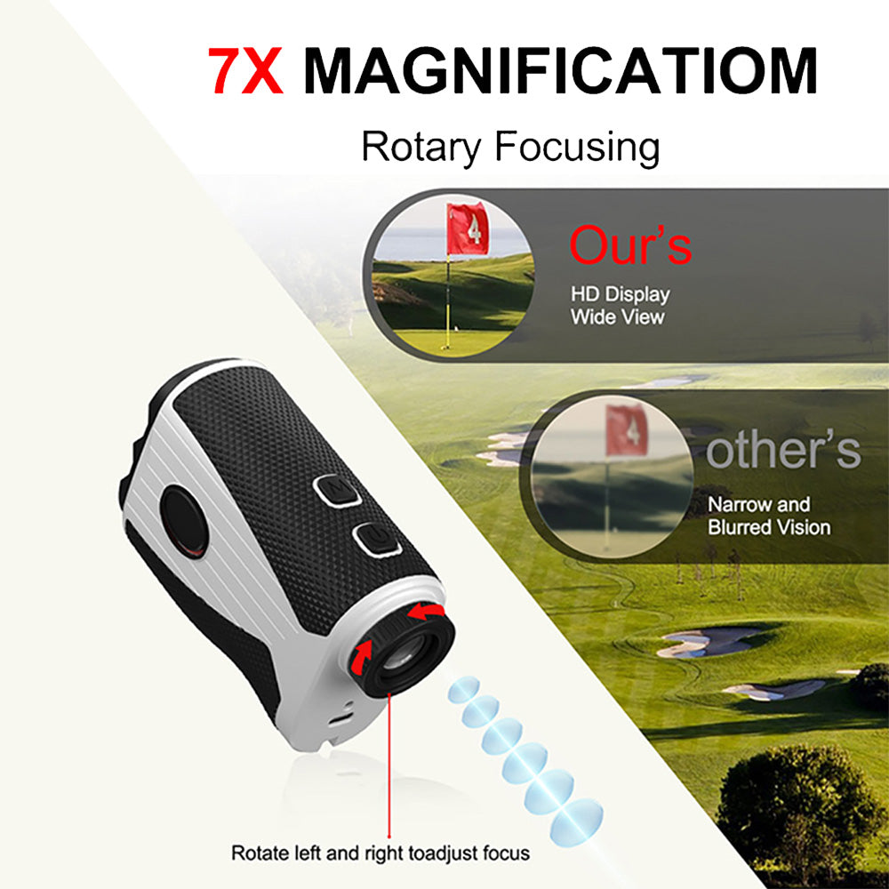 Golf Rangefinder With Slope 1200 Yards 7X Laser USB-C Magnetic