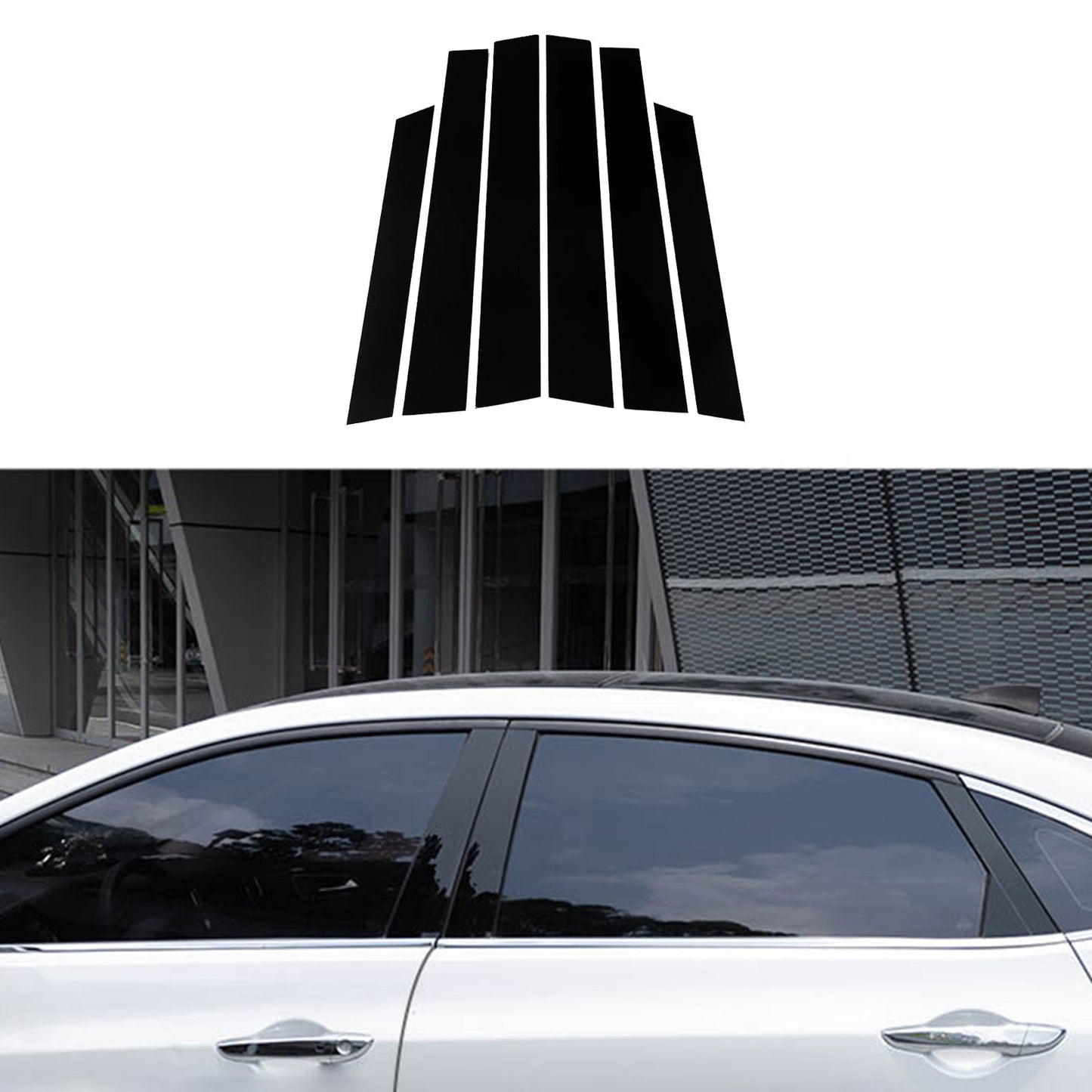 6x Black Window Trim Covers Suitable For Honda CR-V 2.4L 2007-2011
