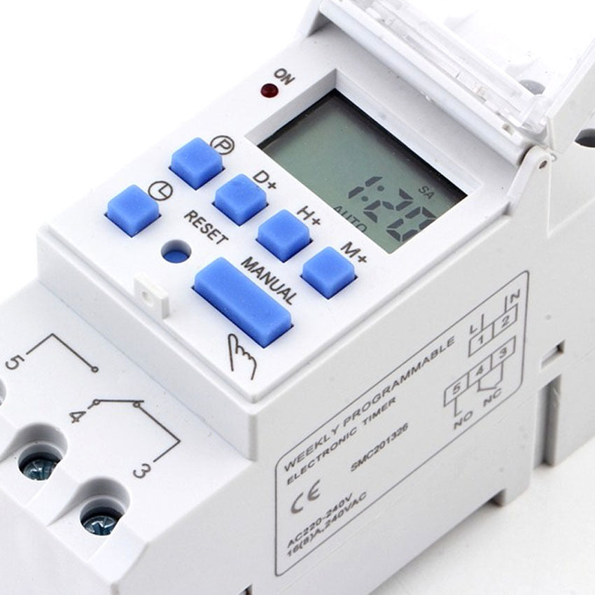 AU Local Digital LCD Power Programmable DIN Rail Timer Time Switch Relay AC 220V.