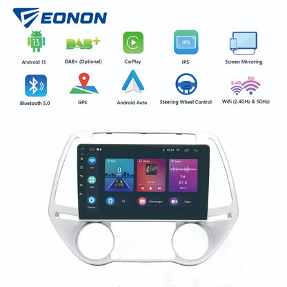 Car Radio Android 13 GPS BT Apple CarPlay Suitable for Hyundai i20 1.4L