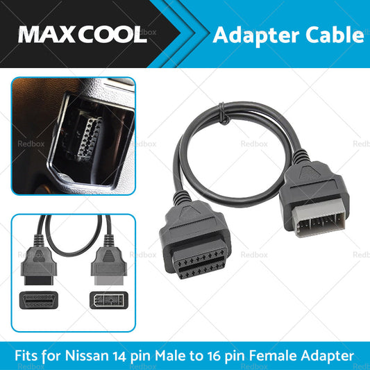 For Nissan 14 Pin OBD1 to 16 Pin OBD2 Car Diagnostic Connector Adapter Cable.