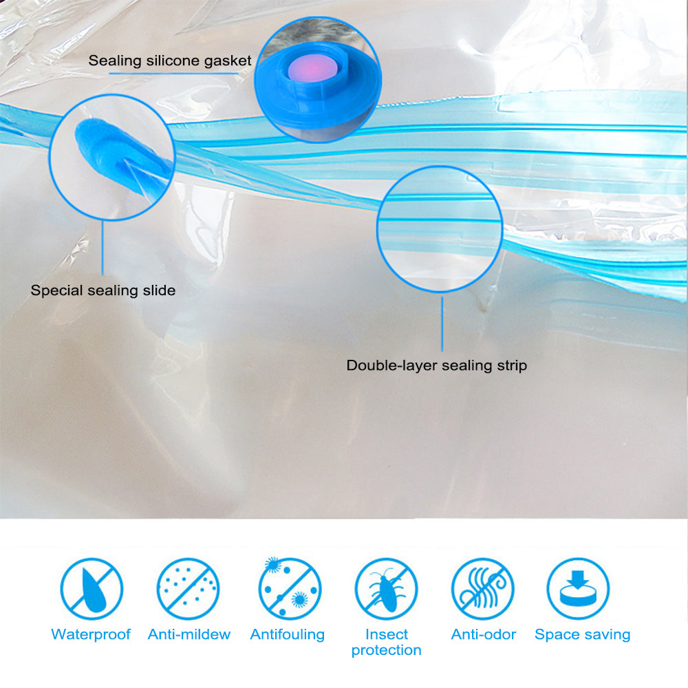 Vacuum Storage Bags Suitable For Clothes, Quilts, Pillows & Cushions Storage.